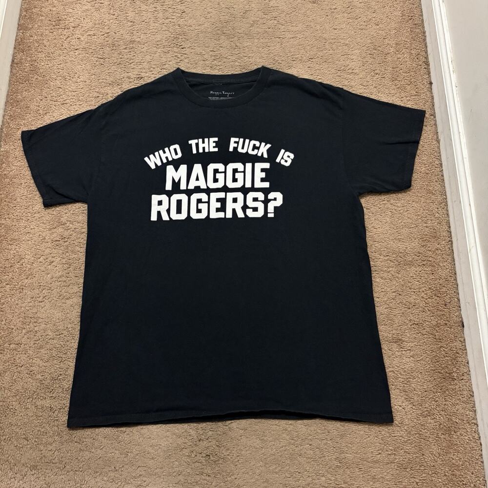 Maggie Rogers Merch T-shirt - Size Large Black Who The F Is Maggie Rogers?